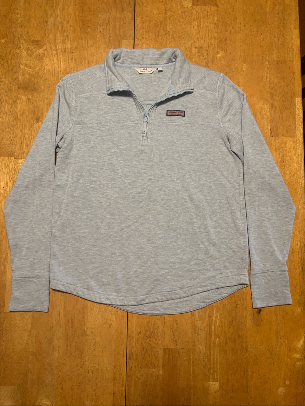 Vineyard Vines Women’s Light Blue Fleece 1/4 Zip Mock Neck Pullover Sweatshirt M